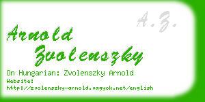 arnold zvolenszky business card